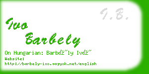 ivo barbely business card